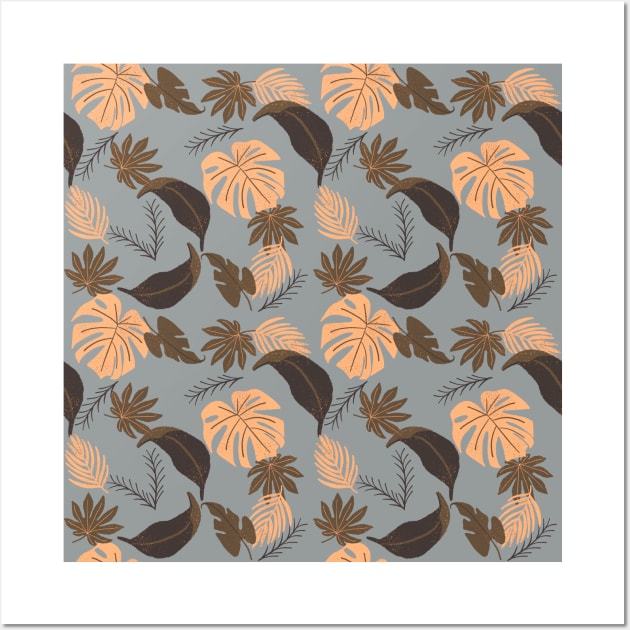 Tropical leaves pattern Wall Art by RosanneCreates